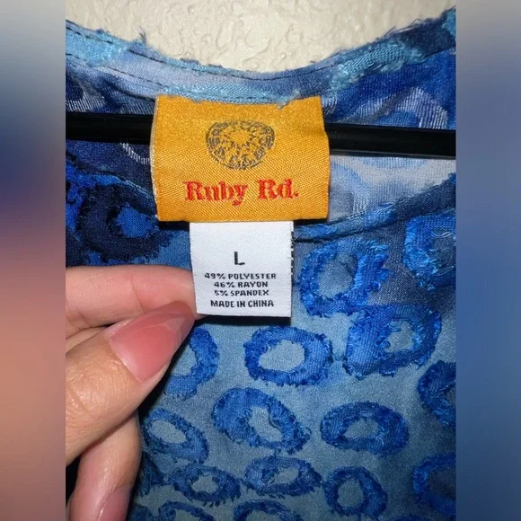 Ruby Rd. Blue Blouse - Picture 2 of 3